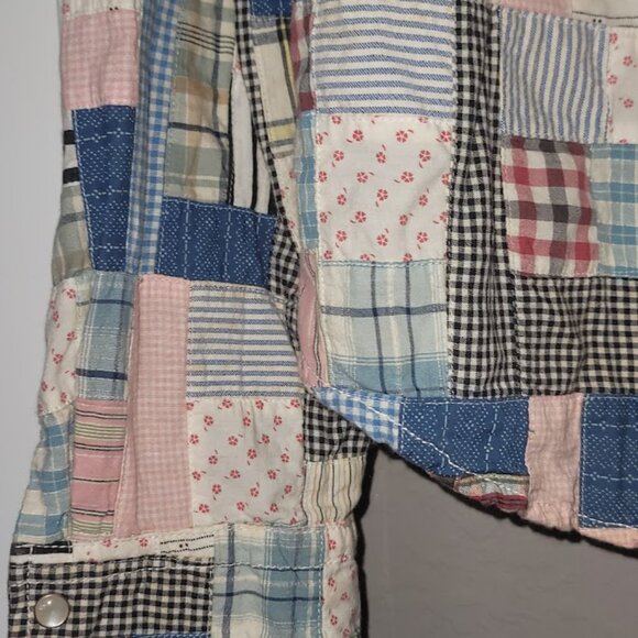 Polo Jeans Co. Vintage Ralph Lauren Patchwork Madras Ladies Western Shirt Pearl - Picture 4 of 16